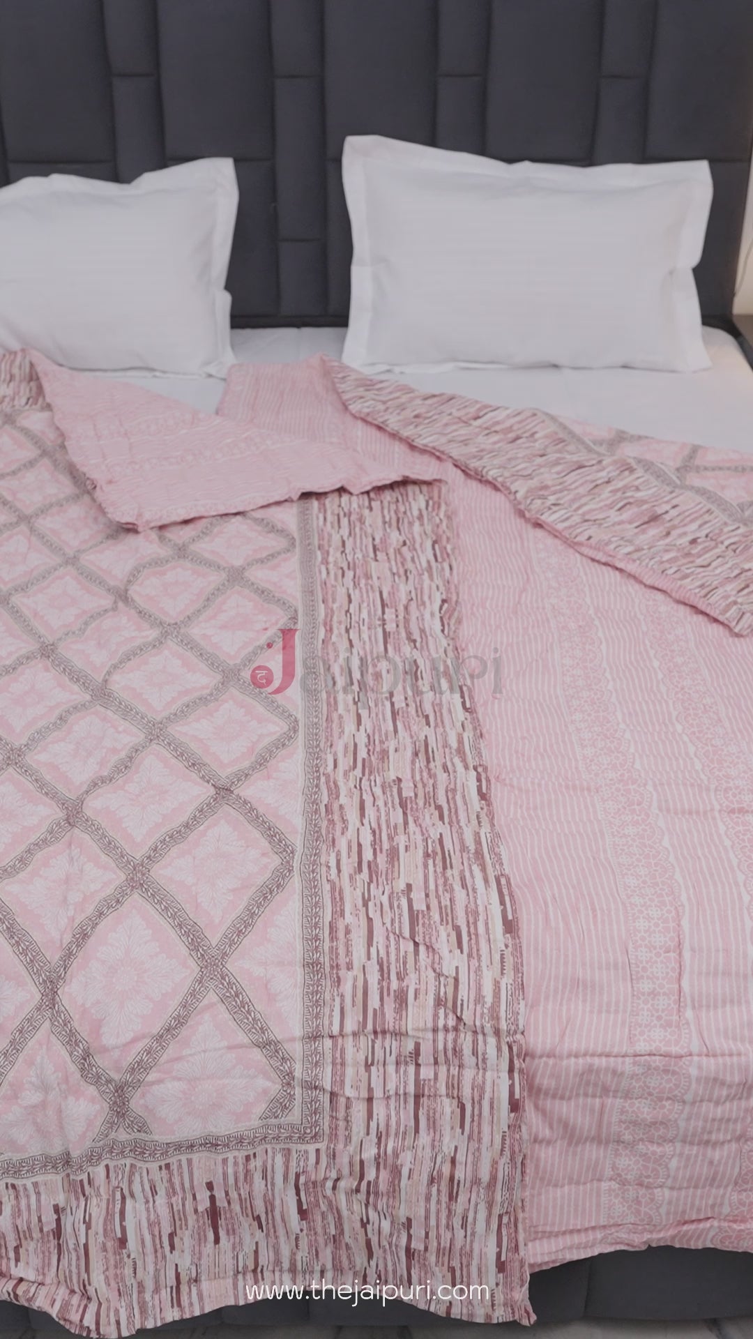 Jaipuri Quilts | 100% Pure Cotton | Block Print | Single Bed - Taapsee